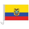 Auto-Fahne: Ecuador + Wappen - Premiumqualit&auml;t