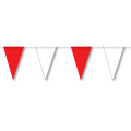 Wimpelkette wetterfest 10 m : rot/weiß, schwere Qualität
