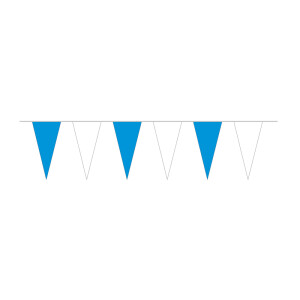 Wimpelkette wetterfest 10 m : blau/weiß, schwere Qualität