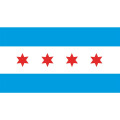 Premiumfahne Chicago, 60 x 40 cm, mit Ösen