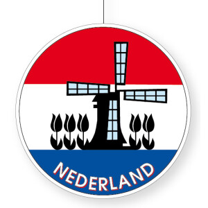 Deckenhänger Niederlande mit Windmühle und Tulpen 28 cm