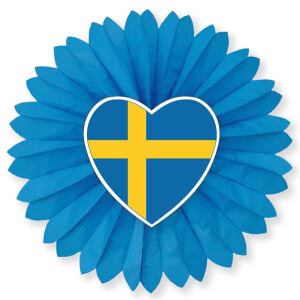 Dekofächer Schweden mit Herz, einseitig, 60 cm