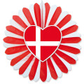 Dekofächer Dänemark mit Herz, einseitig, 60 cm