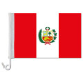 Auto-Fahne: Peru + Wappen - Premiumqualit&auml;t