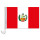 Auto-Fahne: Peru + Wappen - Premiumqualität