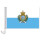 Auto-Fahne: San Marino + Wappen - Premiumqualität