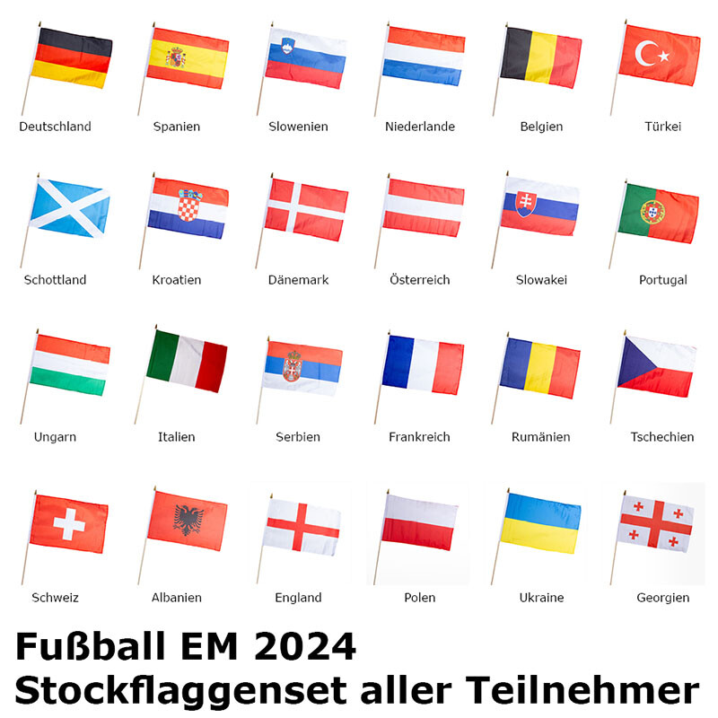 Stockflaggenset 30 x 45 cm EM 2024, 75,00 €