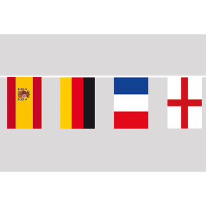Party-Flaggenkette verschiedene Nationen 8,9 m