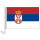 Auto-Fahne: Serbien + Wappen - Premiumqualität