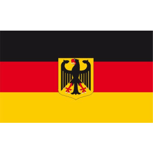 Premiumfahne Deutschland mit Adler, 25 x 15 cm, mit Strick-/ Schlaufe