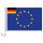 Auto-Fahne: Europa + Deutschland im Eck - Premiumqualität