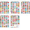 Aufkleber Set mit allen Flaggen der Welt