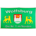 Wolfsburg Fussballfahne Fahne Flagge Deutschlands Nr.1 1,50x0,90m mit Ösen