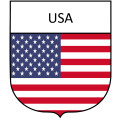 Aufkleber USA in Wappenform