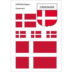 Aufkleber Dänemark Sparset