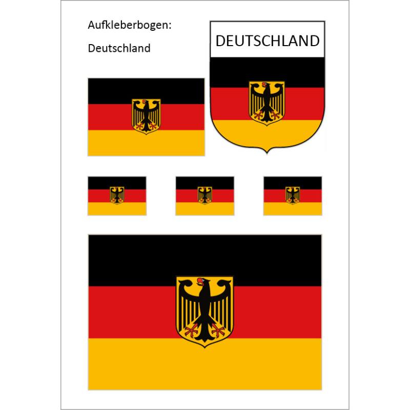 Deutschland, Nationalflagge, Aufkleber, Sticker und Folien für
