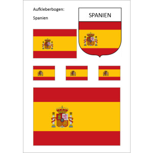 Aufkleber Spanien Sparset
