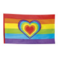 Flagge 90 x 150 : Regenbogen bunt mit Herz