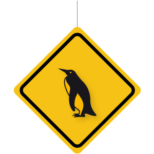 Deckenhänger Verkehrsschild Achtung : Pinguin