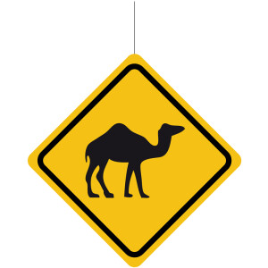 Deckenhänger Verkehrsschild Achtung : Kamel