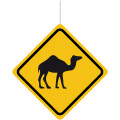 Deckenhänger Verkehrsschild "Achtung : Kamel"