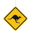 Deckenhänger Verkehrsschild Achtung Känguru