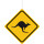 Deckenhänger Verkehrsschild Achtung Känguru