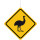 Deckenhänger Verkehrsschild "Achtung Emu"
