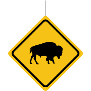Deckenhänger Verkehrsschild Achtung : Bison