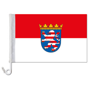 Auto-Fahne: Hessen + Wappen - Premiumqualität