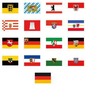 Flagge Deutschland 16 Bundesländer 30 x 45 cm Fahne 