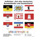 Aufkleber Set aller deutschen Bundesländer und Deutschland 3 x 2 cm