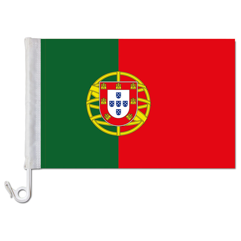 2 Stk Set Autofahne Portugal  Autoflagge Carflag Fahne  2 tlg Flagge Neu 