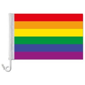 Auto-Fahne: Regenbogen - Premiumqualität