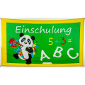 Flagge 90 x 150 : Einschulung Panda B&auml;r