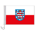 Auto-Fahne: Th&uuml;ringen + Wappen - Premiumqualit&auml;t