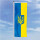 Hochformats-Fahne Ukraine80x200 cm seitliche Karabiner +Hohlsaum für Mast mit Ausleger