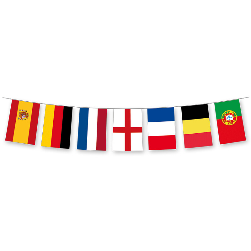 Länder  Multinational - Fahnenkette mit 24 Europäischen Ländern