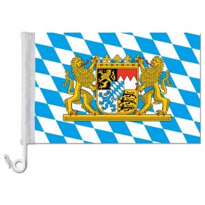 Flagge Bayern mit großem Staatwappen Löwen Größe 30x45 cm Fahne ohne Stock BRD 