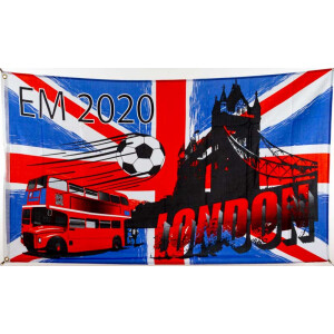 Flagge 90 x 150 : Fußball EM 2020/2021 mit London Motiv