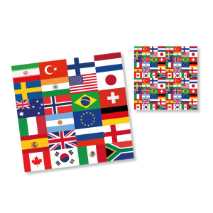 Party-Servietten Internationale Flaggen