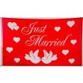 Flagge 90 x 150 : Just Married (Hochzeit)