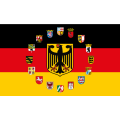 Aufkleber Deutschland mit 16 Bundesländerwappen