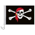 Auto-Fahne: Pirat mit rotem Kopftuch - Premiumqualit&auml;t