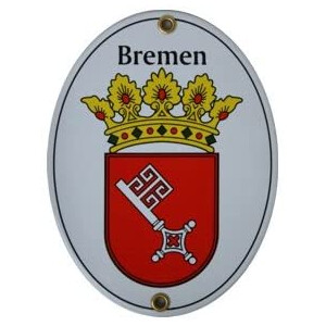 Emaille-Grenzschild Bremen 11,5 x 15 cm