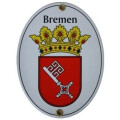 Emaille-Grenzschild "Bremen" 11,5 x 15 cm