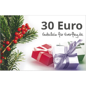 Geschenkgutschein von Everflag 30 Euro gedruckt per Post Weihnachten
