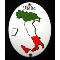 Emaille-Grenzschild "Italien / Italia" 11,5 x...