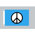 Flagge 90 x 150 : Peace Symbol auf blau