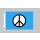 Flagge 90 x 150 : Peace Symbol auf blau